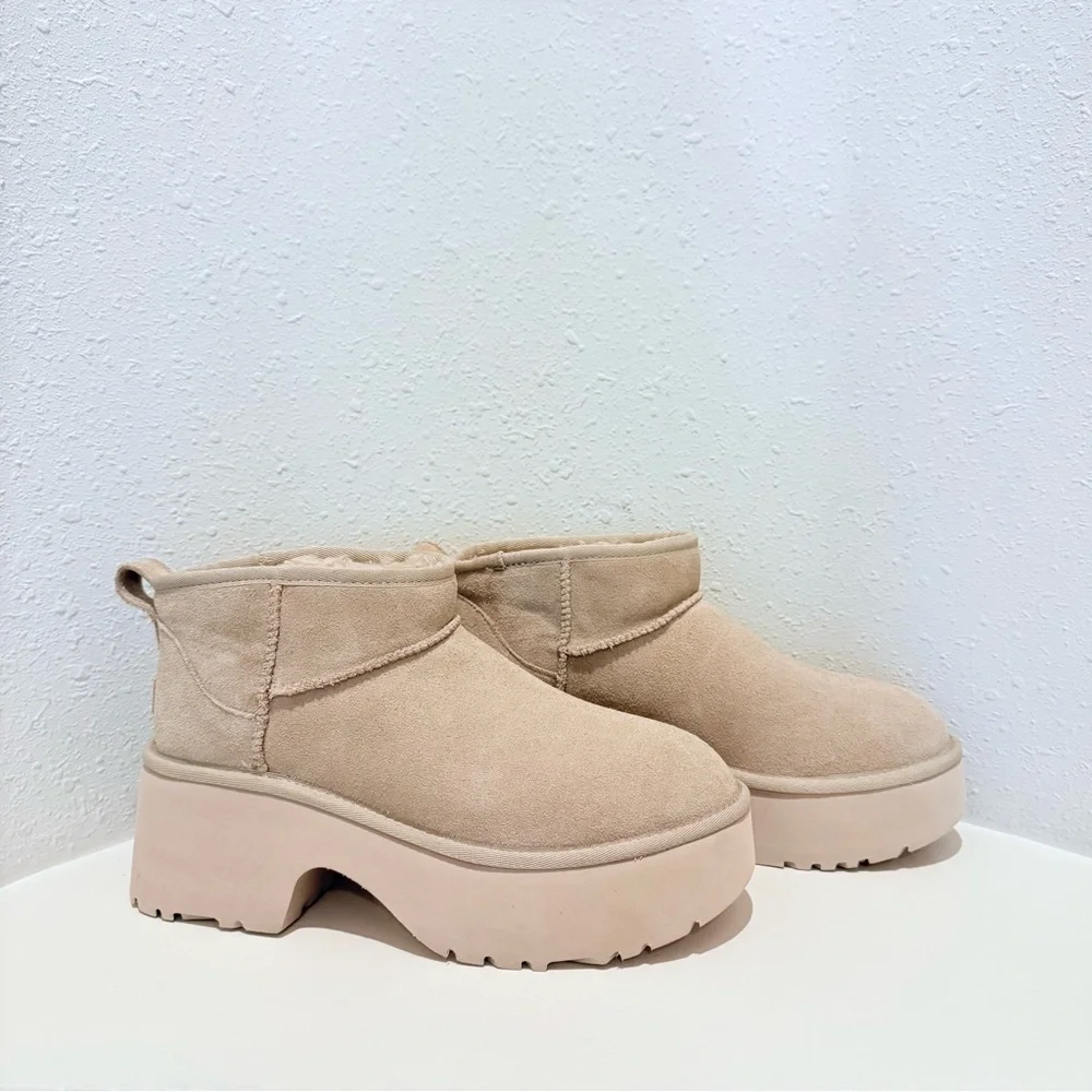 UGG Classic Ultra Mini New Heights Beige Women’s Boots Size 10 NWT